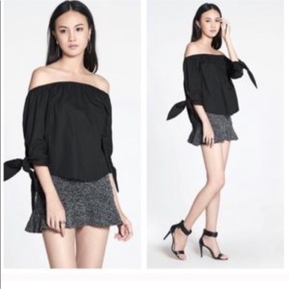 Guest Editor Black Off-Shoulder Top